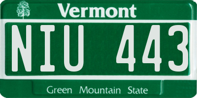 VT license plate NIU443