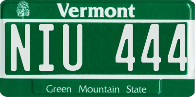 VT license plate NIU444