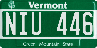 VT license plate NIU446
