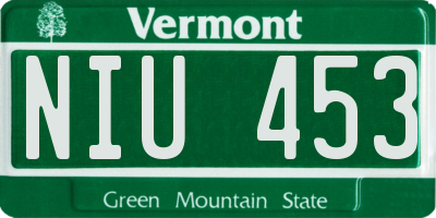 VT license plate NIU453