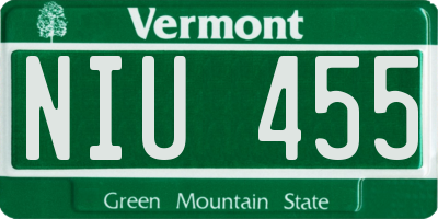 VT license plate NIU455