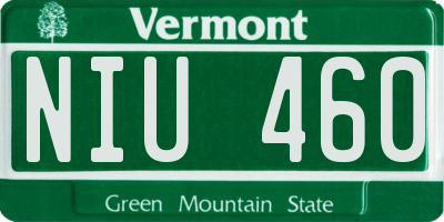 VT license plate NIU460