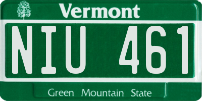 VT license plate NIU461