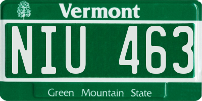 VT license plate NIU463