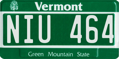VT license plate NIU464