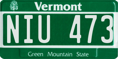 VT license plate NIU473