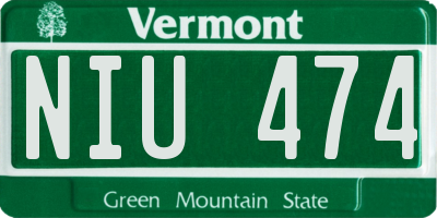 VT license plate NIU474