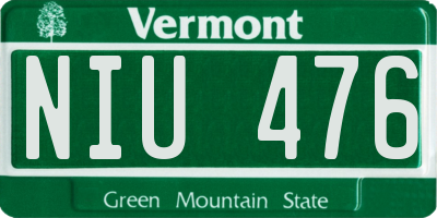 VT license plate NIU476