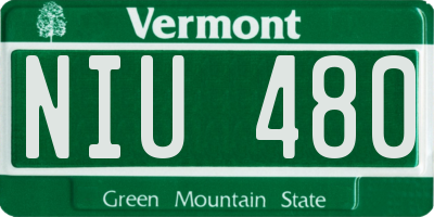 VT license plate NIU480