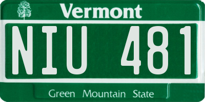 VT license plate NIU481