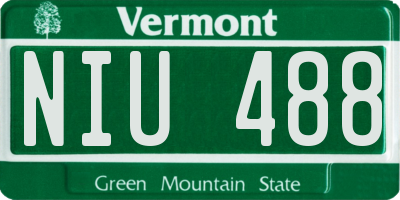 VT license plate NIU488