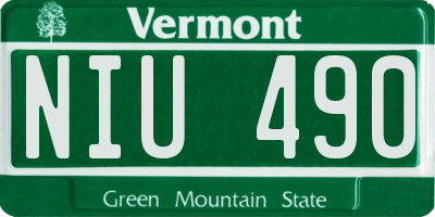 VT license plate NIU490