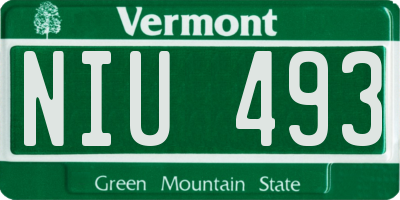 VT license plate NIU493