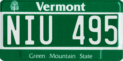 VT license plate NIU495