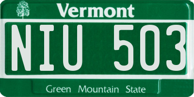 VT license plate NIU503