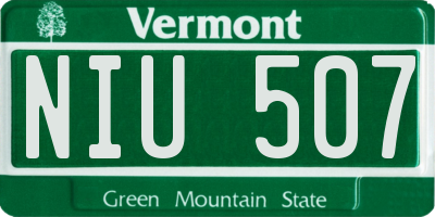 VT license plate NIU507