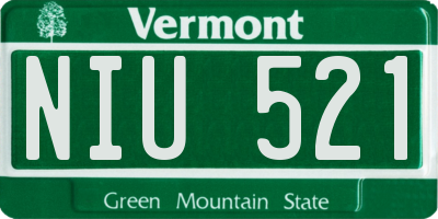 VT license plate NIU521