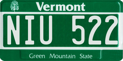 VT license plate NIU522