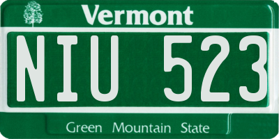 VT license plate NIU523