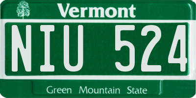 VT license plate NIU524