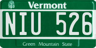 VT license plate NIU526