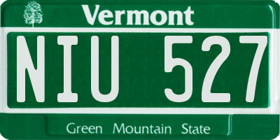 VT license plate NIU527