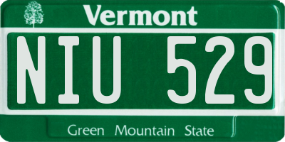 VT license plate NIU529