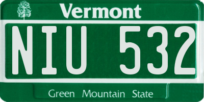 VT license plate NIU532