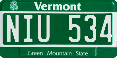 VT license plate NIU534