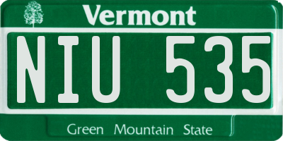 VT license plate NIU535