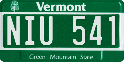 VT license plate NIU541