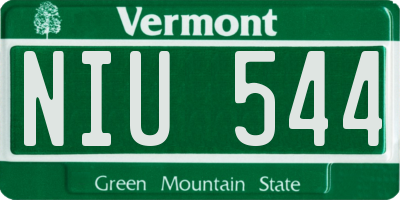 VT license plate NIU544