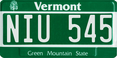 VT license plate NIU545