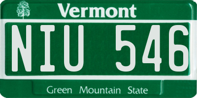 VT license plate NIU546