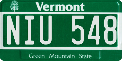 VT license plate NIU548