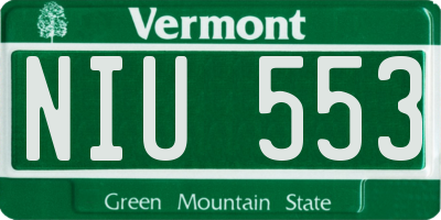 VT license plate NIU553