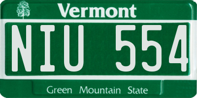 VT license plate NIU554