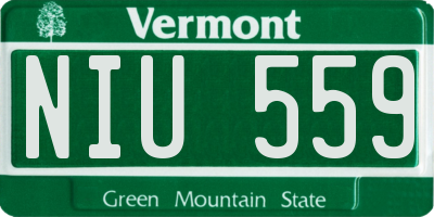 VT license plate NIU559
