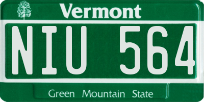 VT license plate NIU564