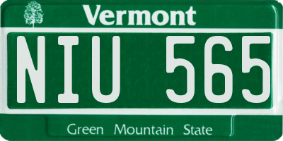 VT license plate NIU565
