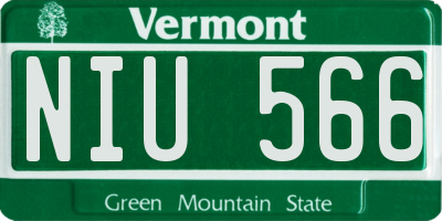 VT license plate NIU566