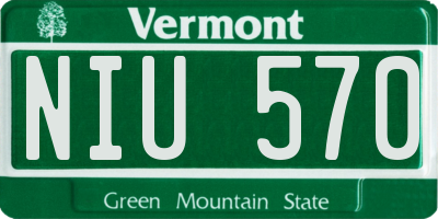 VT license plate NIU570