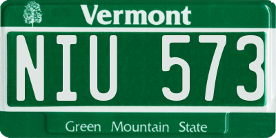 VT license plate NIU573
