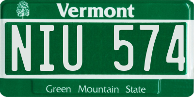 VT license plate NIU574