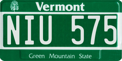 VT license plate NIU575