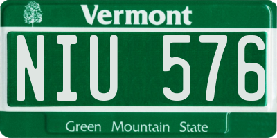 VT license plate NIU576