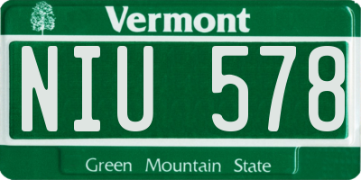 VT license plate NIU578