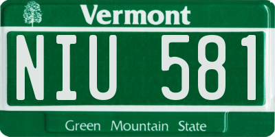 VT license plate NIU581