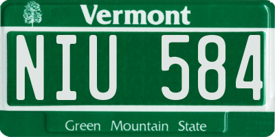 VT license plate NIU584