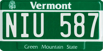 VT license plate NIU587